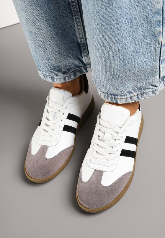 Białe Sneakersy ze Skóry Naturalnej w Stylu Tenisówek Floriauri 3