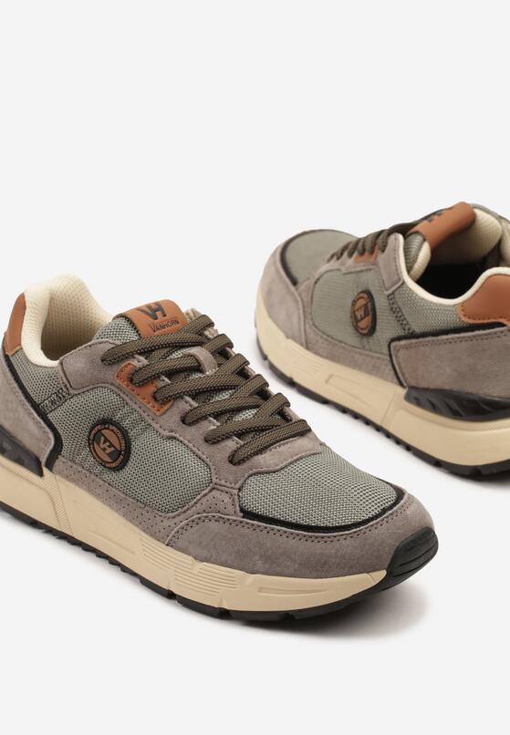 Zielone Skórzane Buty Sportowe Sneakersy z Naszywkami Tellirisse 3