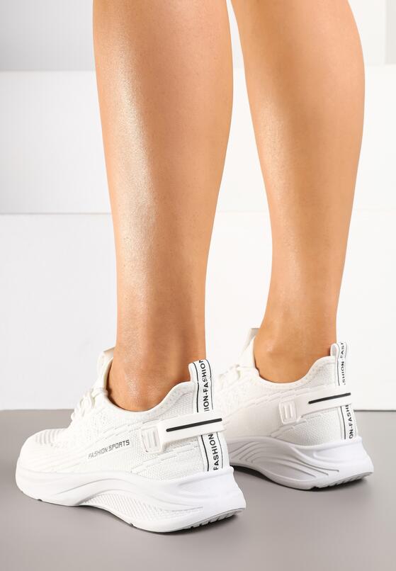 Białe Buty Sportowe Sneakersy z Napisami i Tłoczeniem Odalira 3