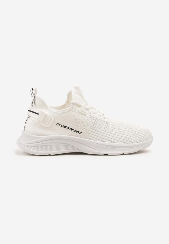 Białe Buty Sportowe Sneakersy z Napisami i Tłoczeniem Odalira 4