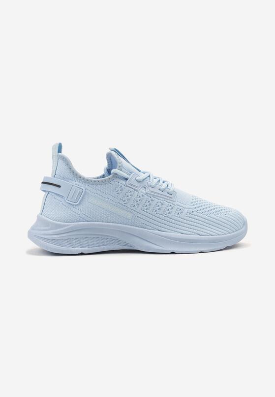Jasnoniebieskie Buty Sportowe Sneakersy z Napisami i Tłoczeniem Odalira 4