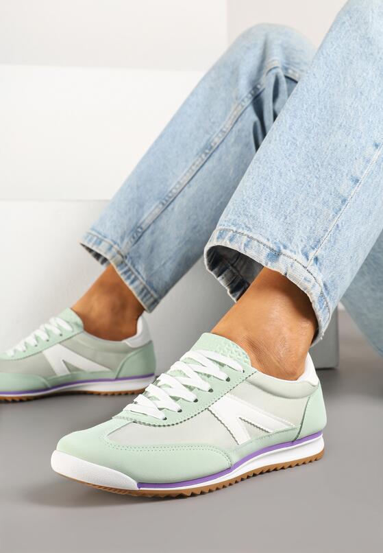 Zielone Sneakersy Ozdobione Geometrycznym Wzorem Teroti 2