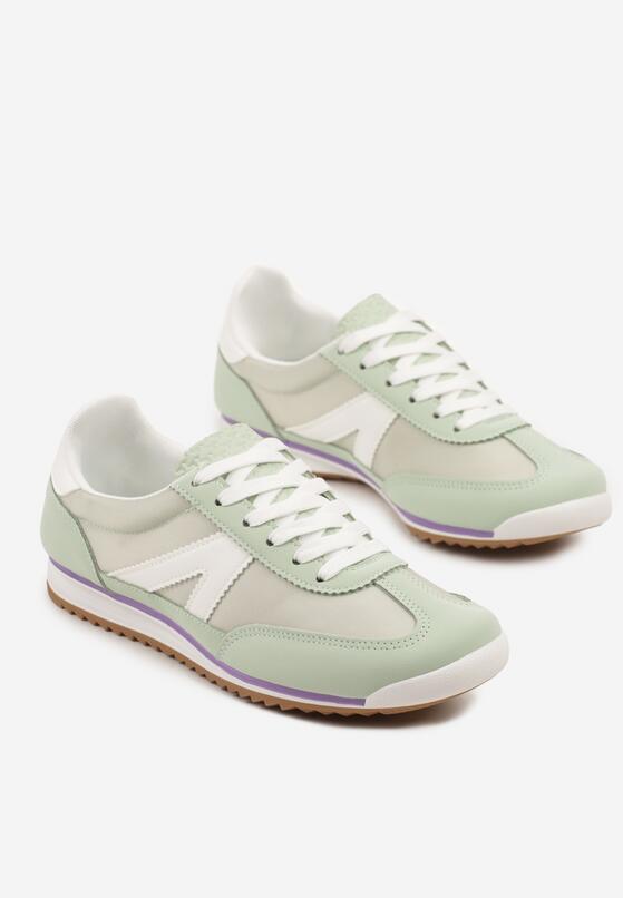 Zielone Sneakersy Ozdobione Geometrycznym Wzorem Teroti 5