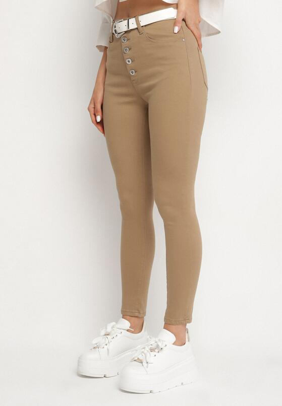 Ciemnobeżowe Spodnie Skinny Kyllienne 1