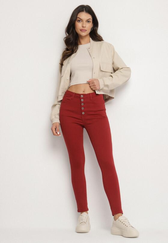 Bordowe Spodnie Skinny Kyllienne 4