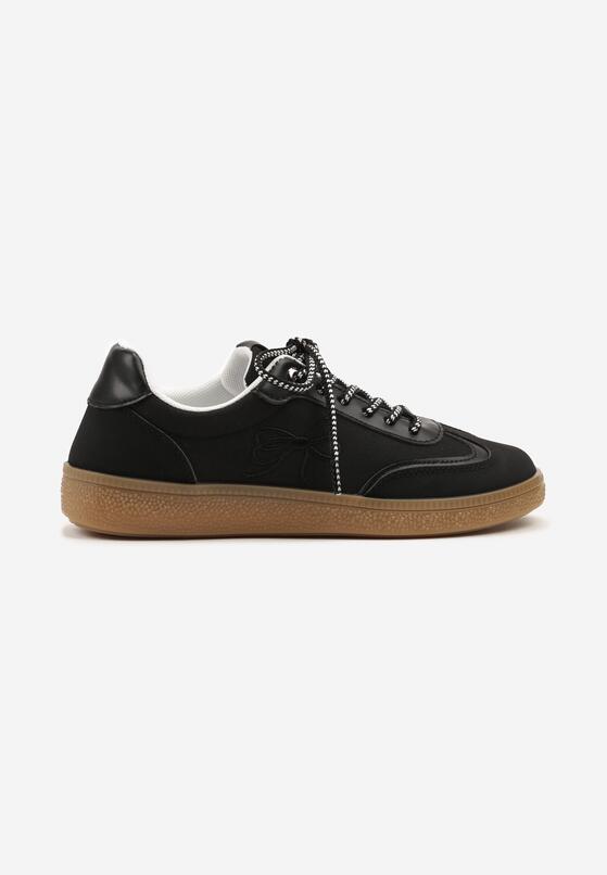 Czarne Sneakersy w Stylu Tenisówek z Motywem Kokardy Marvinela 4