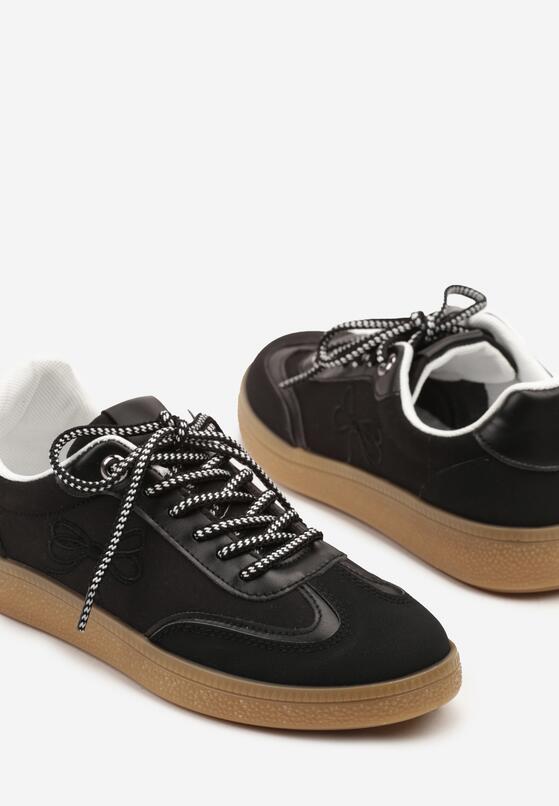 Czarne Sneakersy w Stylu Tenisówek z Motywem Kokardy Marvinela 6