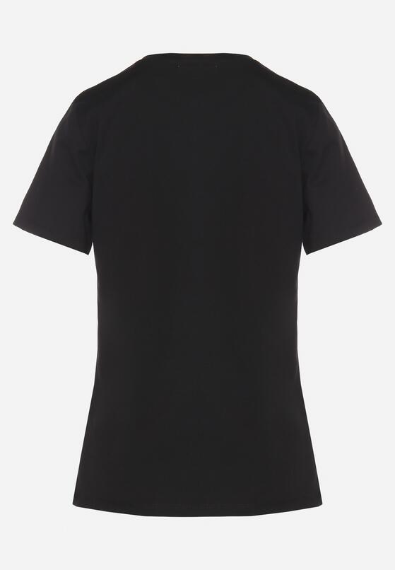 Czarny T-shirt z Bawełny z Krótkim Rękawem i Naszywką w Kształcie Serca Viketta 7