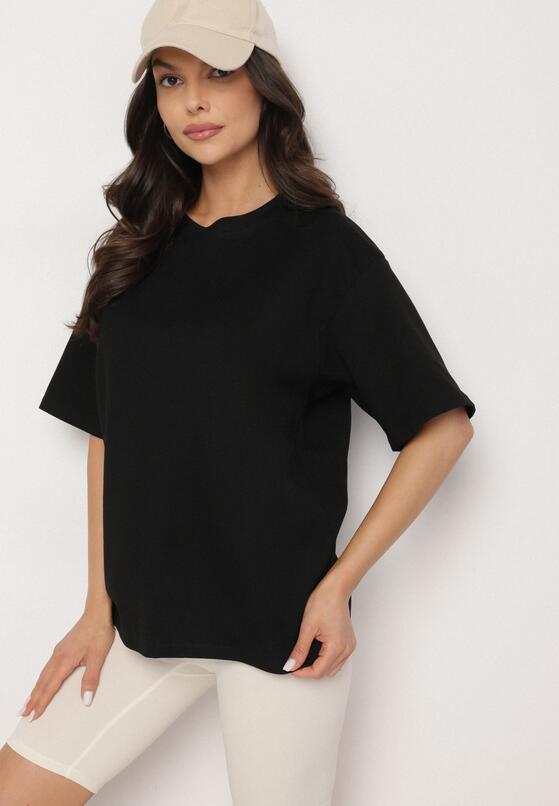 Czarny Bawełniany Klasyczny T-shirt Merovira 2