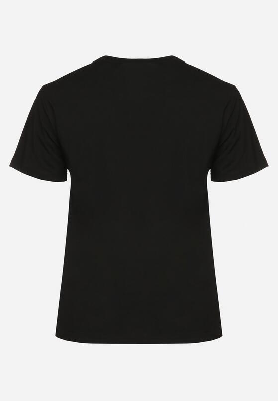 Czarny T-shirt Bawełniany Ozdobiony Cekinami Lirenell 7