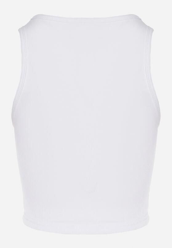 Biały Krótki Tank Top z Prążkowanej Tkaniny Nevallia 7