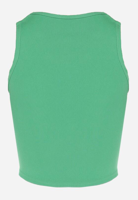 Zielony Krótki Tank Top z Prążkowanej Tkaniny Nevallia 7