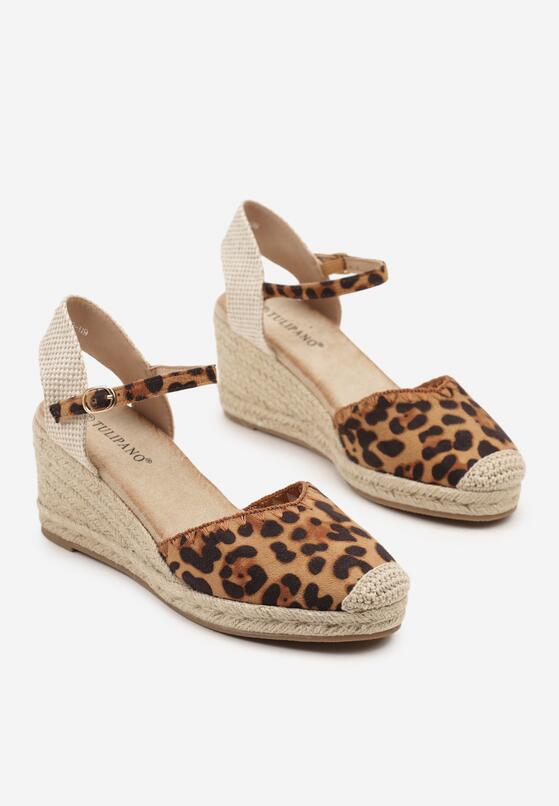 Panterkowe Sandały Espadryle na Koturnie w Stylu Boho Merilwena 5