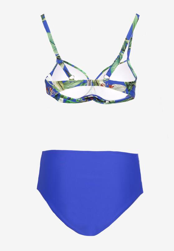 Niebieskie Bikini Majtki Figi z Siateczkowymi Wstawkami i Biustonosz w Liście Kinella 6
