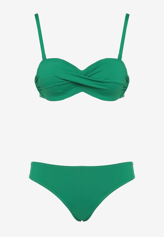 Ciemnozielone Bikini Biustonosz Wiązany na Plecach 2 Pary Majtek Typu Figi Galarella 5