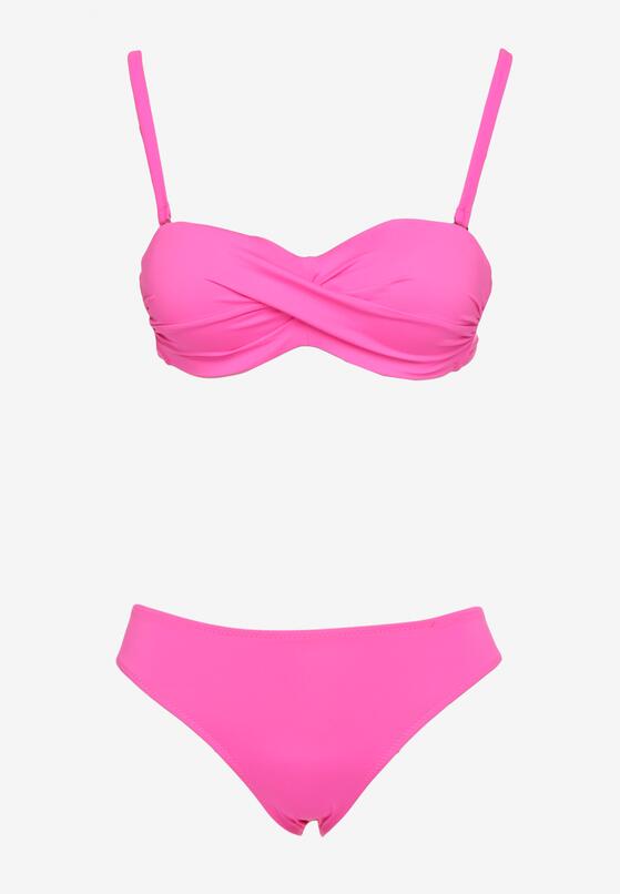 Różowe Bikini Biustonosz Wiązany na Plecach 2 Pary Majtek Typu Figi Galarella 5