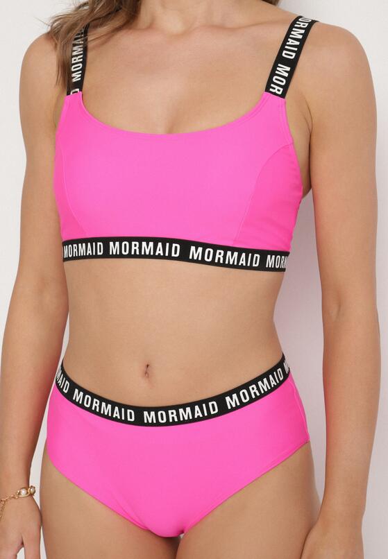 Różowe Bikini Sportowa Góra i Majtki Typu Figi z Napisami Nevianea 4