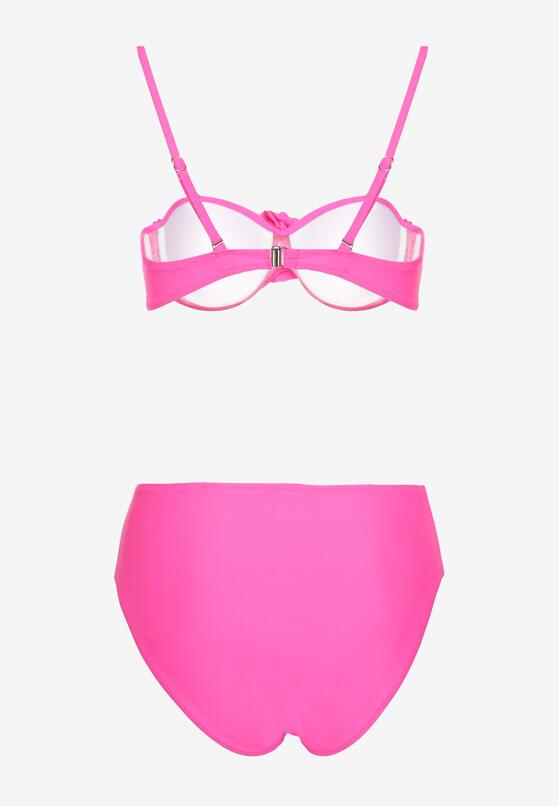 Różowe Bikini Biustonosz z Kwiatem 3D i Majtki Typu Figi Telanea 6