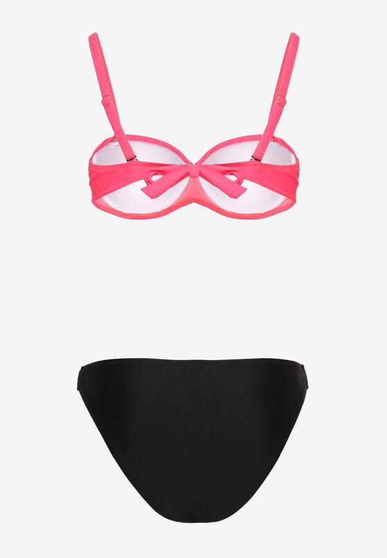 Ciemnoróżowe Bikini Biustonosz z Marszczeniem i Majtki Typu Figi Sepeneva 6