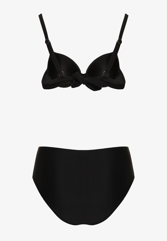 Czarne Bikini Biustonosz z Cyrkoniami i Majtki Typu Figi Tesenna 6