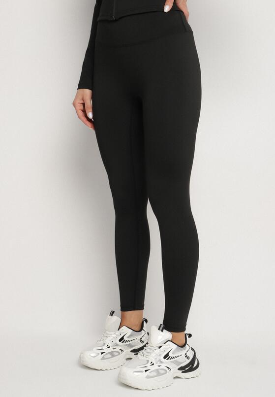 Czarny Komplet Sportowy Bluza z Wycięciem na Kciuk i Legginsy Redinelle 4