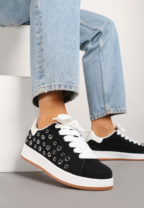 Czarne Sneakersy Ozdobione Nitami Felorenia 2