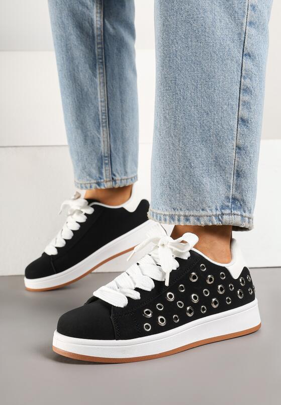 Czarne Sneakersy Ozdobione Nitami Felorenia 1