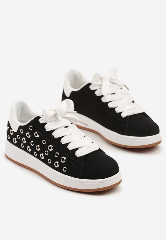 Czarne Sneakersy Ozdobione Nitami Felorenia 5
