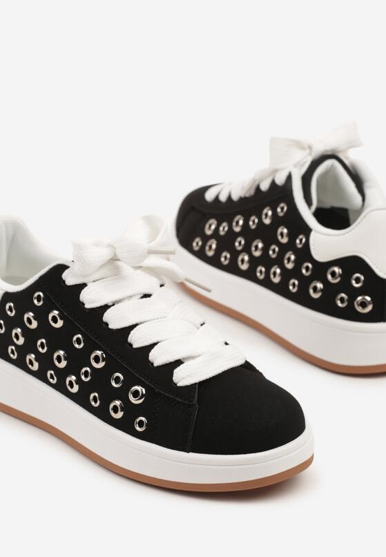 Czarne Sneakersy Ozdobione Nitami Felorenia 6