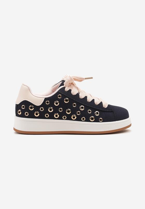 Granatowe Sneakersy Ozdobione Nitami Felorenia 4