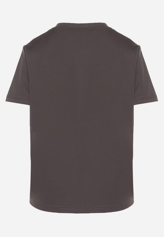 Ciemnoszary T-shirt z Małym Haftem Natavira 7