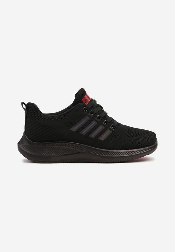 Czarne Buty Sportowe Snekaersy z Ozdobnymi Paskami Dovalora 1