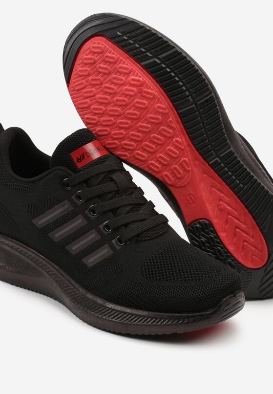 Czarne Buty Sportowe Snekaersy z Ozdobnymi Paskami Dovalora 3