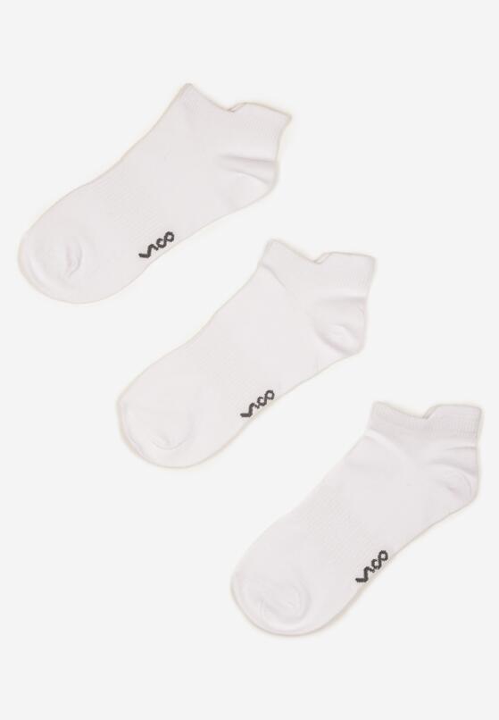 Białe Bawełniane Skarpety 3 Pack z Napisami Folindria 1