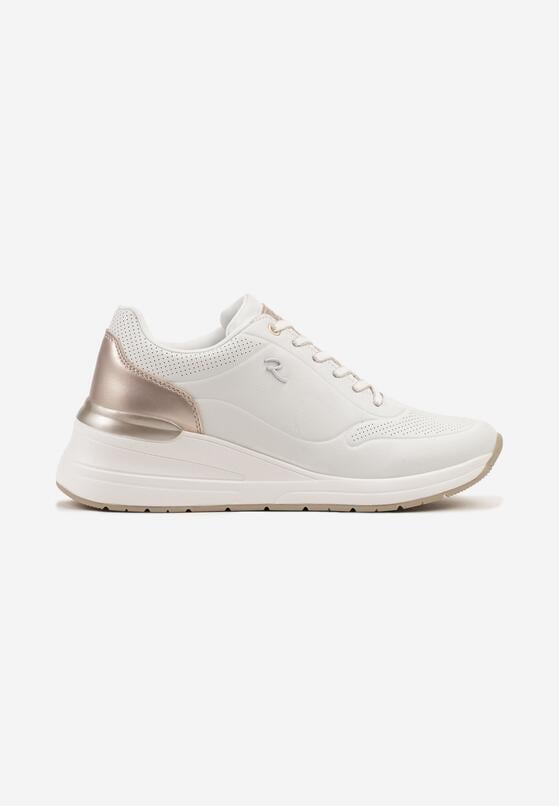 Białe Sneakersy na Koturnie z Ozdobnymi Tłoczeniami Maroriella 4