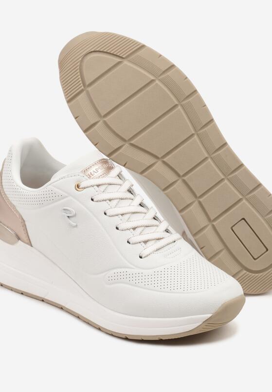 Białe Sneakersy na Koturnie z Ozdobnymi Tłoczeniami Maroriella 6
