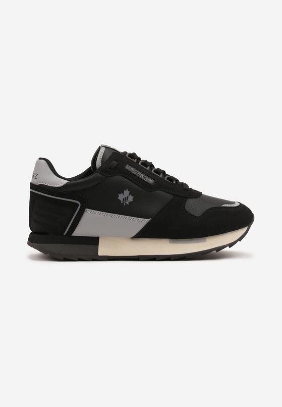 Czarne Buty Sportowe Sneakersy z Ozdobnymi Wstawkami Vevilira 1