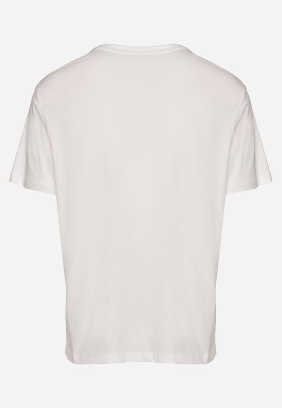 Biała Koszulka T-shirt z Bawełny z Ozdobnym Nadrukiem Savenelle 7