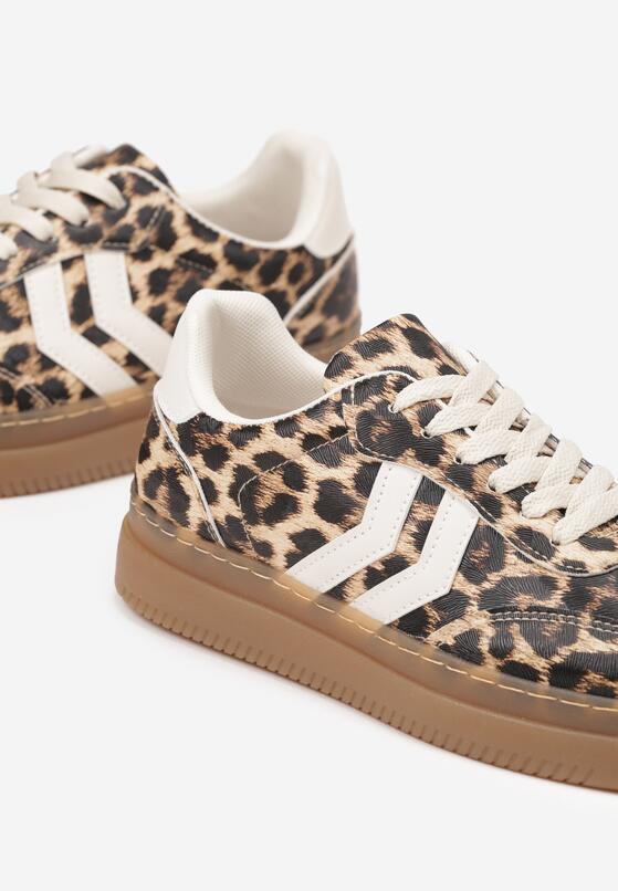 Panterkowe Sneakersy z Geometrycznym Wzorem Sadeane 6