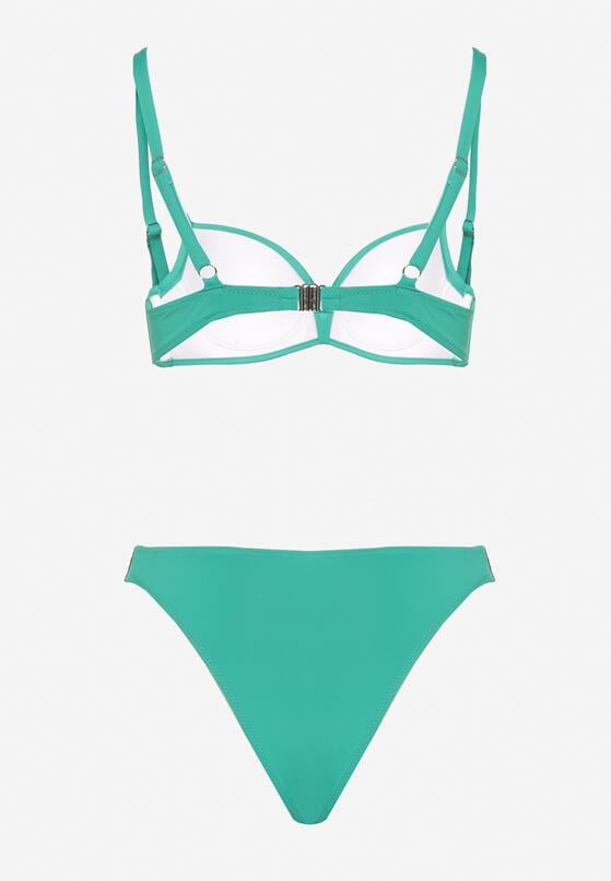 Zielone Bikini Biustonosz i Majtki Figi z Cyrkoniowymi Zdobieniami Galivra 6