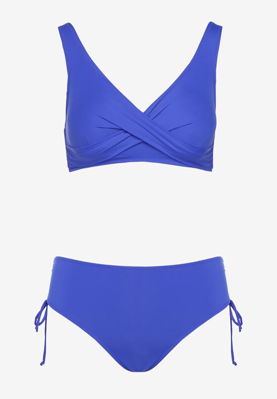 Niebieskie Bikini Majtki Typu Figi i Biustonosz z Ozdobnym Wiązaniem Kinnavia 5