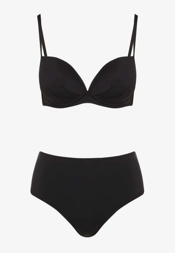 Czarne Klasyczne Bikini Majtki Typu Figi i Biustonosz Natinela 5