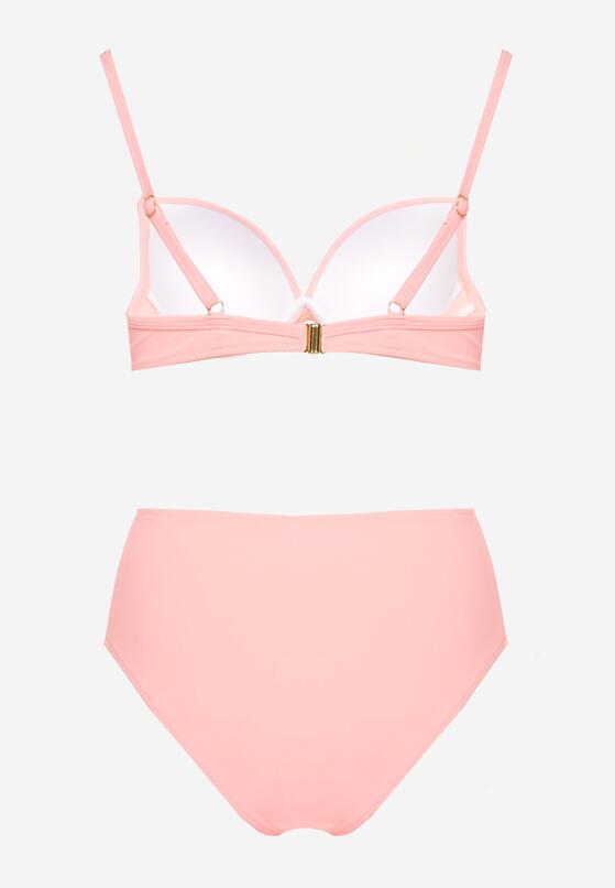 Różowe Klasyczne Bikini Majtki Typu Figi i Biustonosz Natinela 6