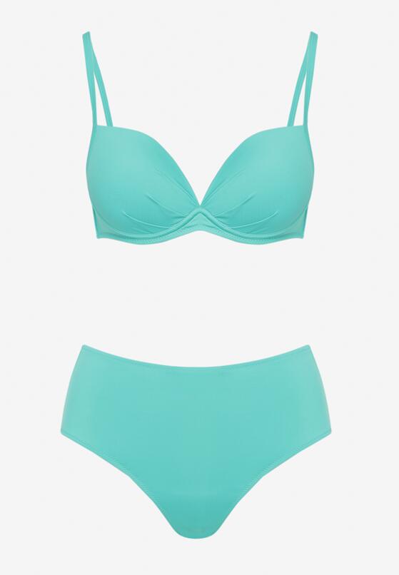 Zielone Klasyczne Bikini Majtki Typu Figi i Biustonosz Natinela 5