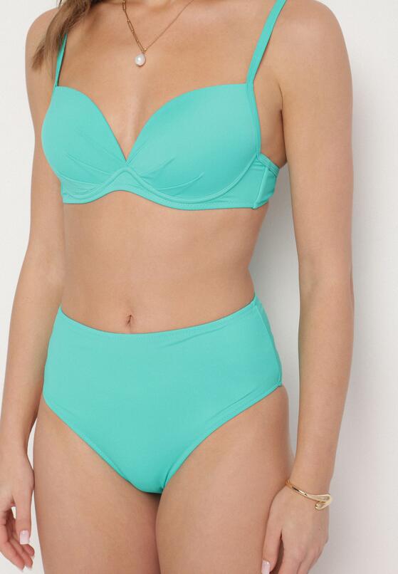 Zielone Klasyczne Bikini Majtki Typu Figi i Biustonosz Natinela 4