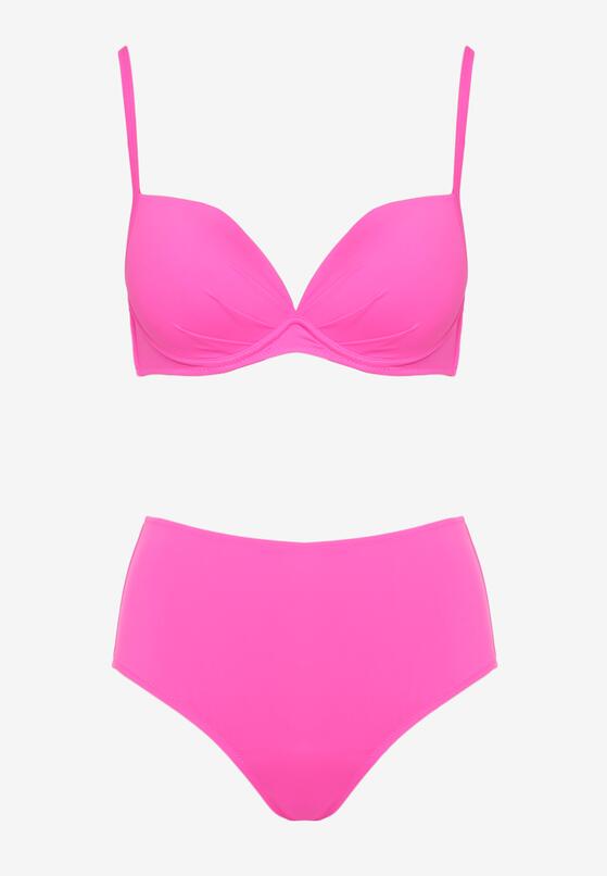 Fuksjowe Klasyczne Bikini Majtki Typu Figi i Biustonosz Natinela 5