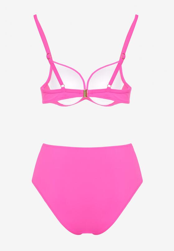 Fuksjowe Klasyczne Bikini Majtki Typu Figi i Biustonosz Natinela 6