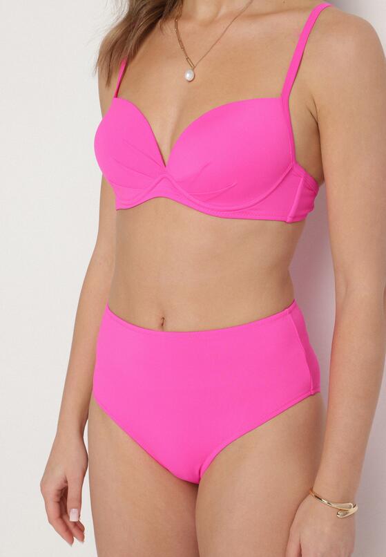 Fuksjowe Klasyczne Bikini Majtki Typu Figi i Biustonosz Natinela 4