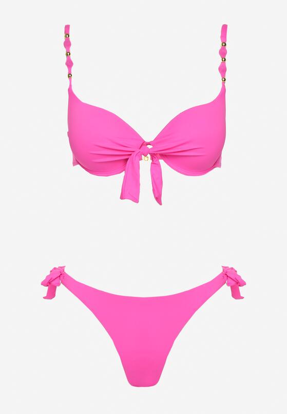 Fuksjowe Bikini Biustonosz i Majtki Ozdobione Wiązaniem Uloselira 5