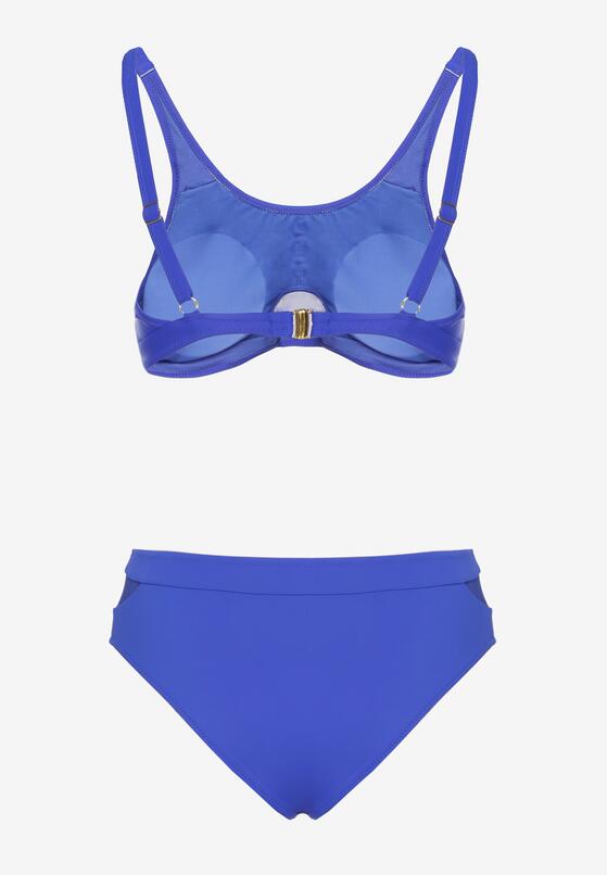 Niebieskie Bikini Majtki Figi i Biustonosz z Siateczkową Wstawką Natenira 6